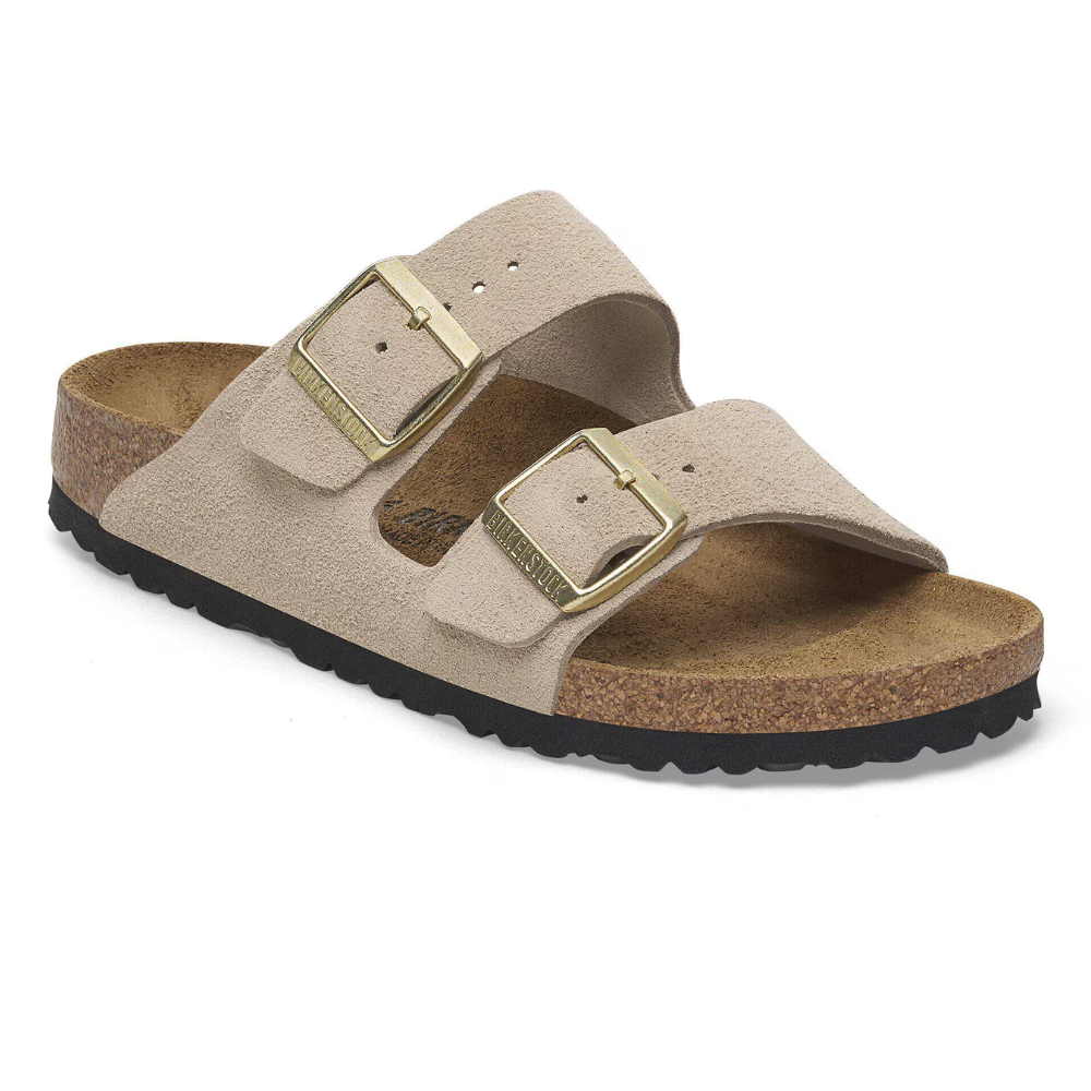 Birkenstock Arizona Suède Beige Smal Voetbed Unisex Slipper