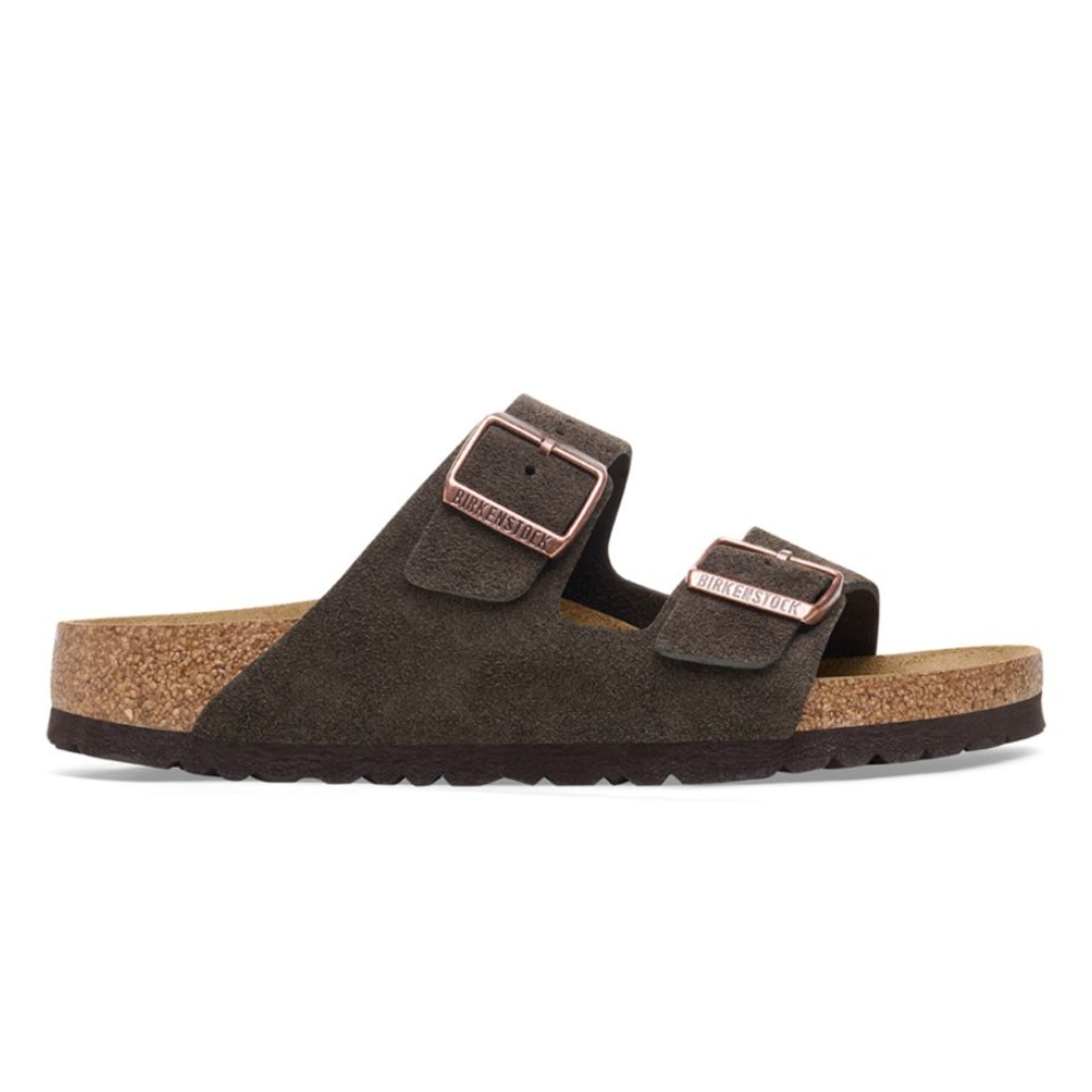 Birkenstock Arizona Suède Bruin Smal Voetbed Unisex Slipper