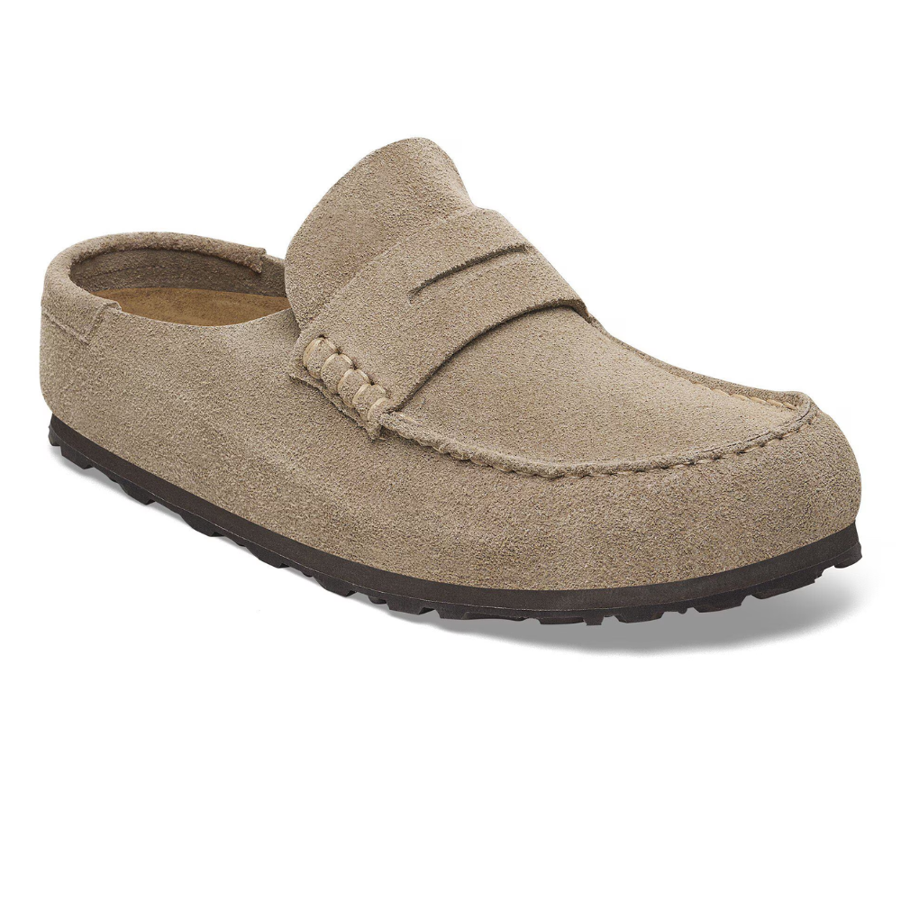 Birkenstock Naples Wrapped Suède Taupe Unisex Schoen