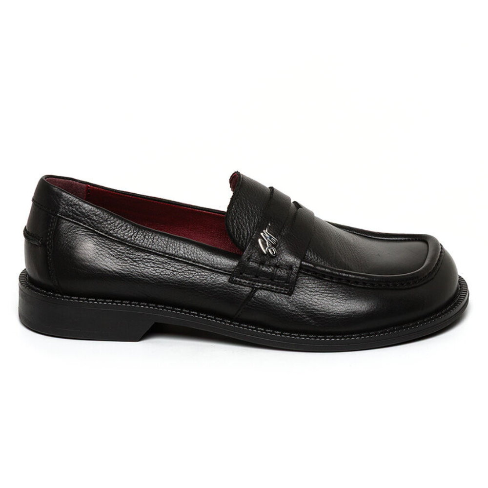 Steve Madden Iggy Black Leather Dames Loafer