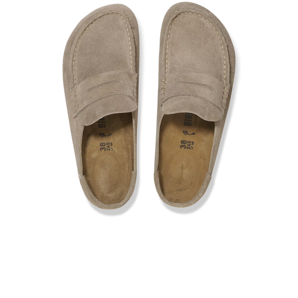 Birkenstock Naples Wrapped Suède Taupe Unisex Schoen