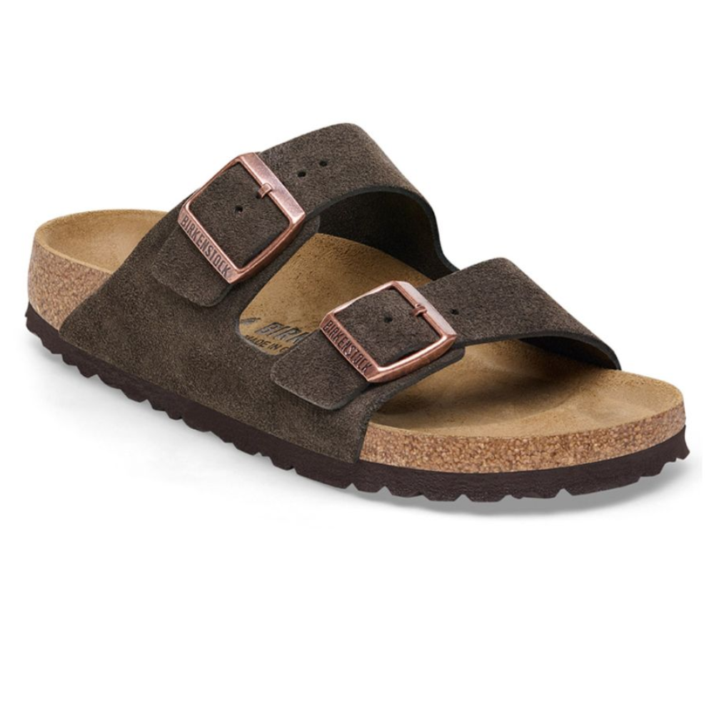 Birkenstock Arizona Suède Bruin Smal Voetbed Unisex Slipper