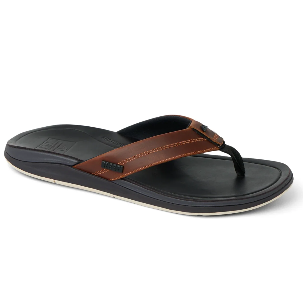 Reef Leather Bruin Zwart Heren Slipper