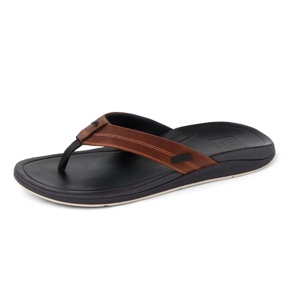 Reef Leather Bruin Zwart Heren Slipper