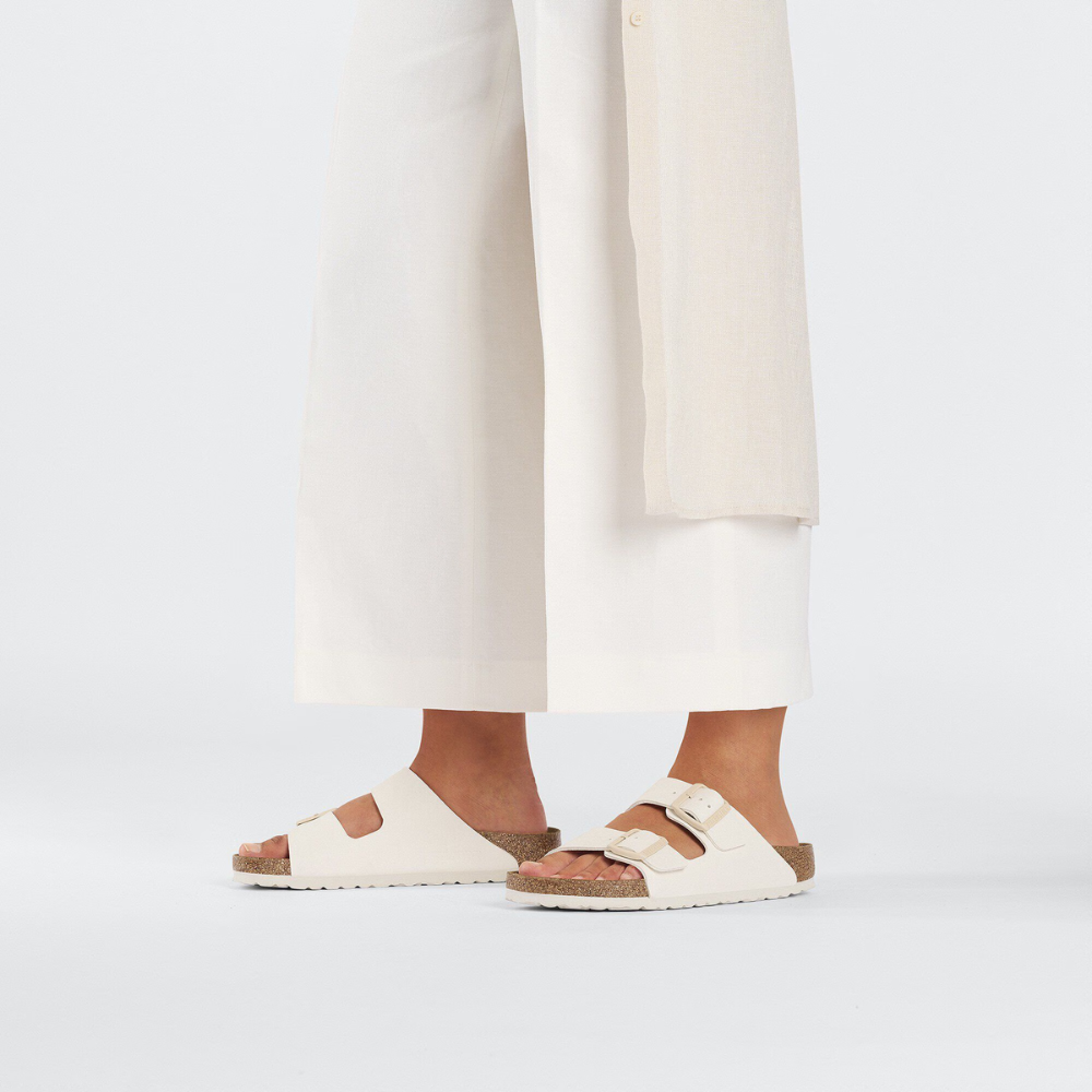 Birkenstock Arizona Birko-Flor Eggshell Smal Voetbed Dames Slipper
