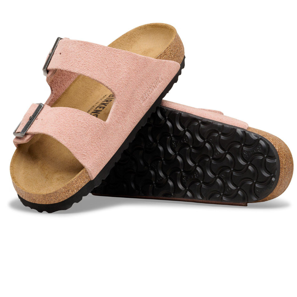 Birkenstock Arizona Suède Roze Smal Voetbed Dames Slipper