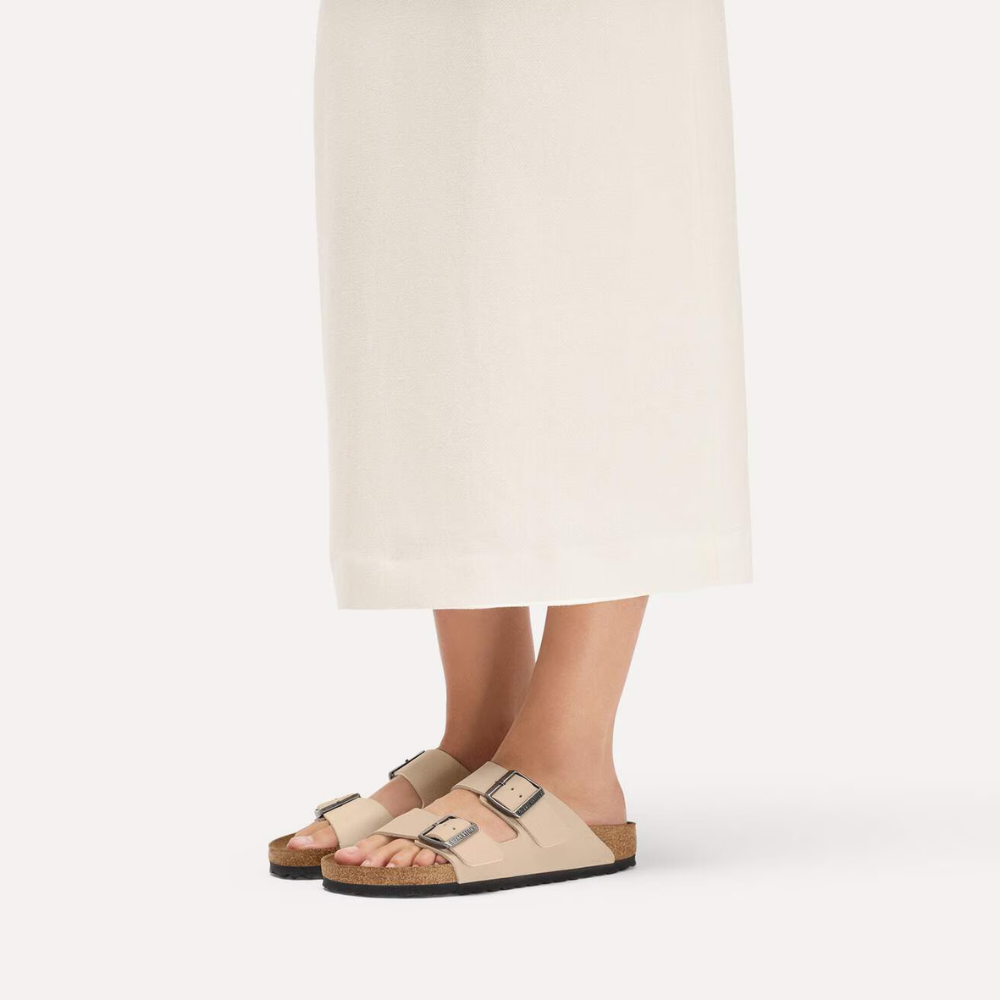 Birkenstock Arizona Birko-Flor Beige Smal Voetbed Unisex Slipper