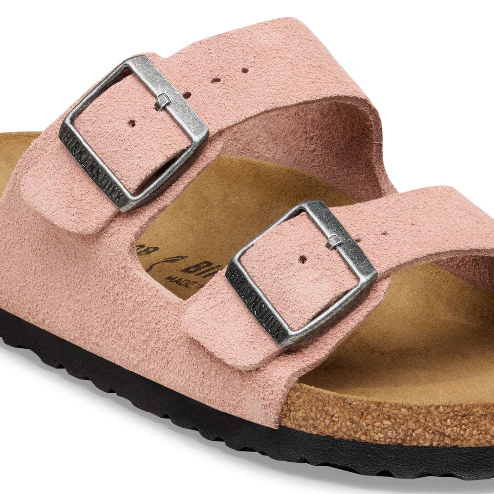 Birkenstock Arizona Suède Roze Smal Voetbed Dames Slipper