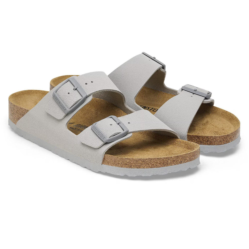 Birkenstock Arizona Birko-Flor Smal Voetbed Grijze Unisex Slipper