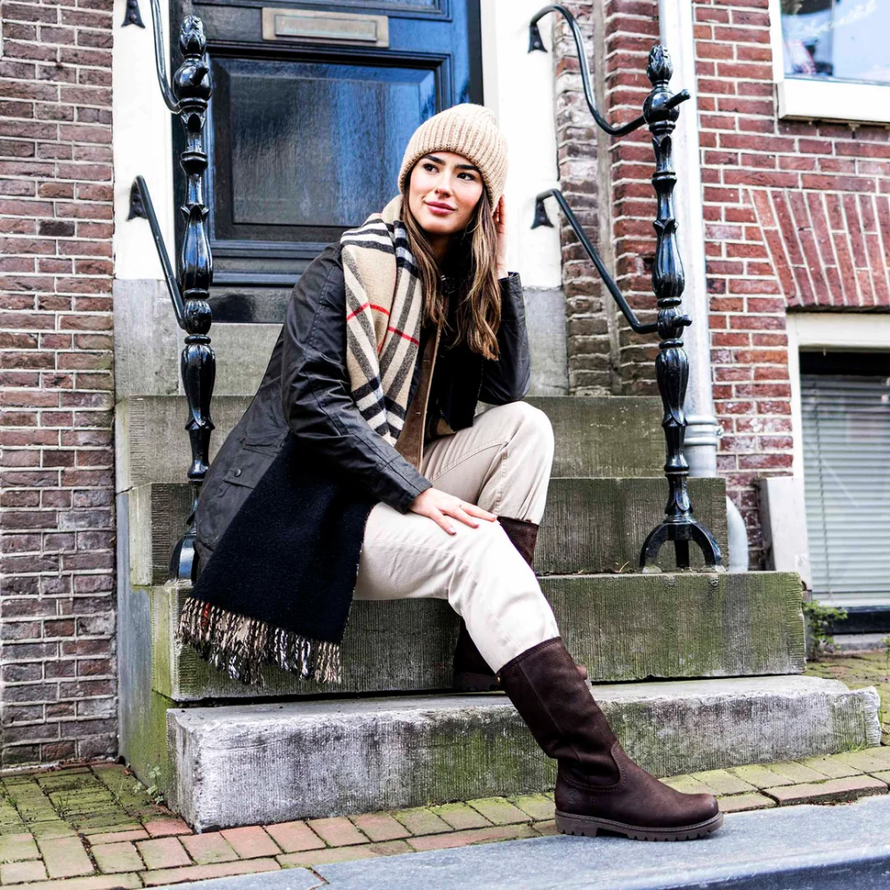 Panama Jack Bambina B147 Bruin Leren Dames Laars met Bontvoering