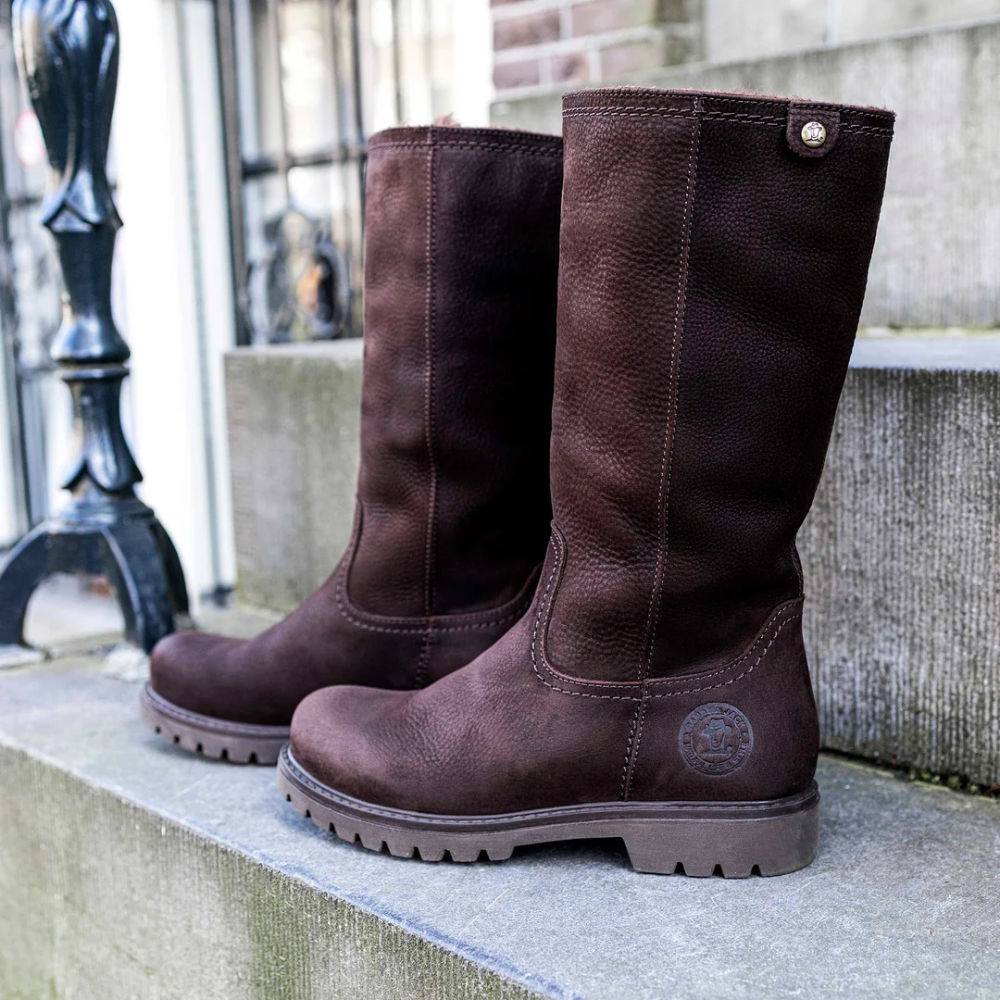 Panama Jack Bambina B147 Bruin Leren Dames Laars met Bontvoering