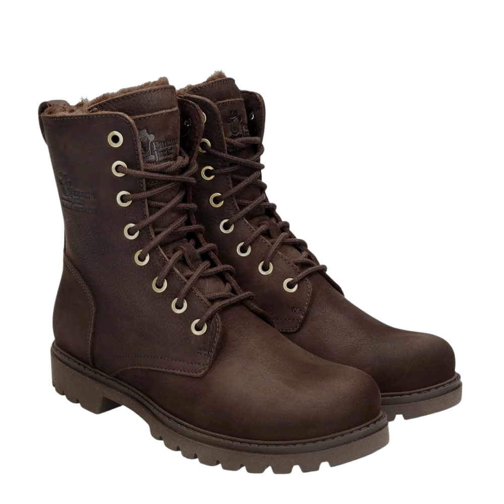 Panama Jack Frisia B43 Bruin Nubuck Dames Laars met Bontvoering