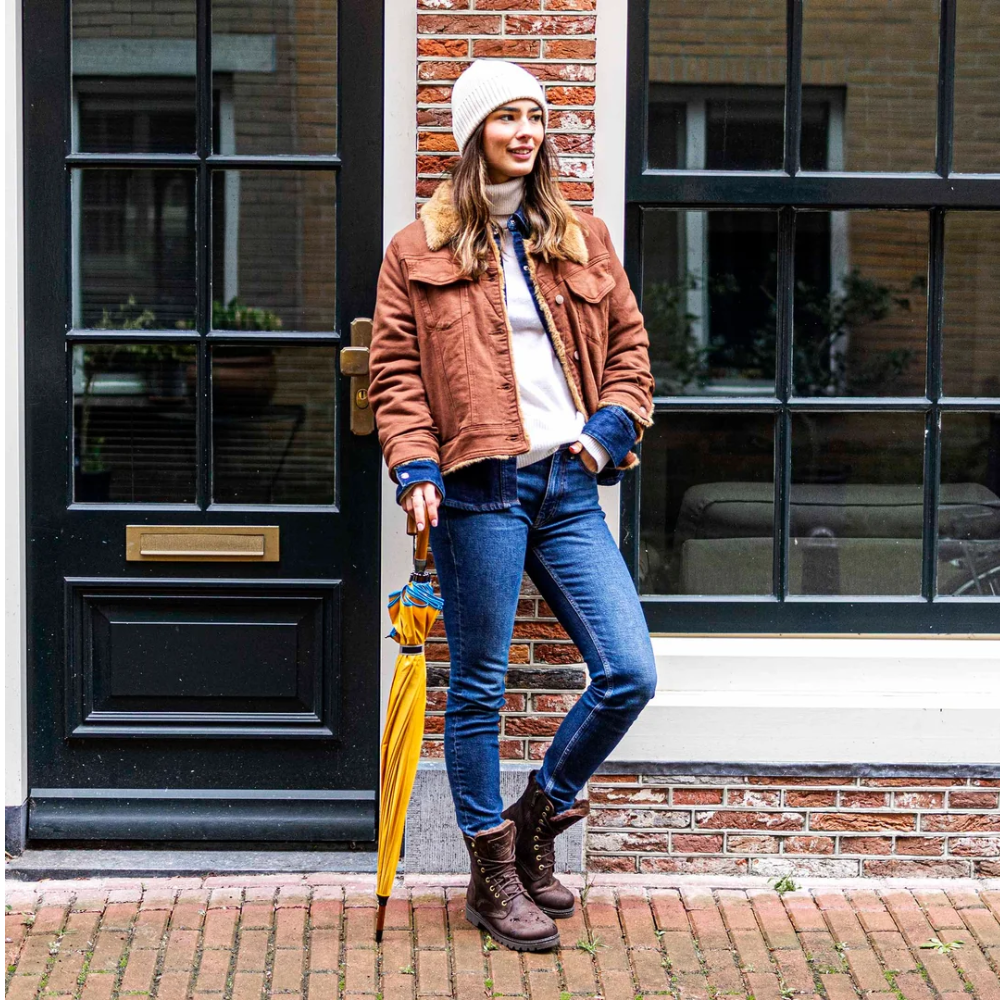 Panama Jack Frisia B43 Bruin Nubuck Dames Laars met Bontvoering
