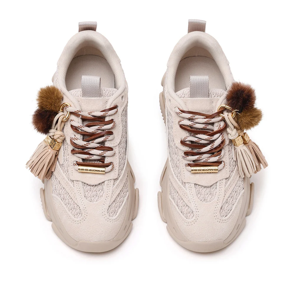 Steve Madden Possession-PPE Bone Suede Beige Dames Sneaker