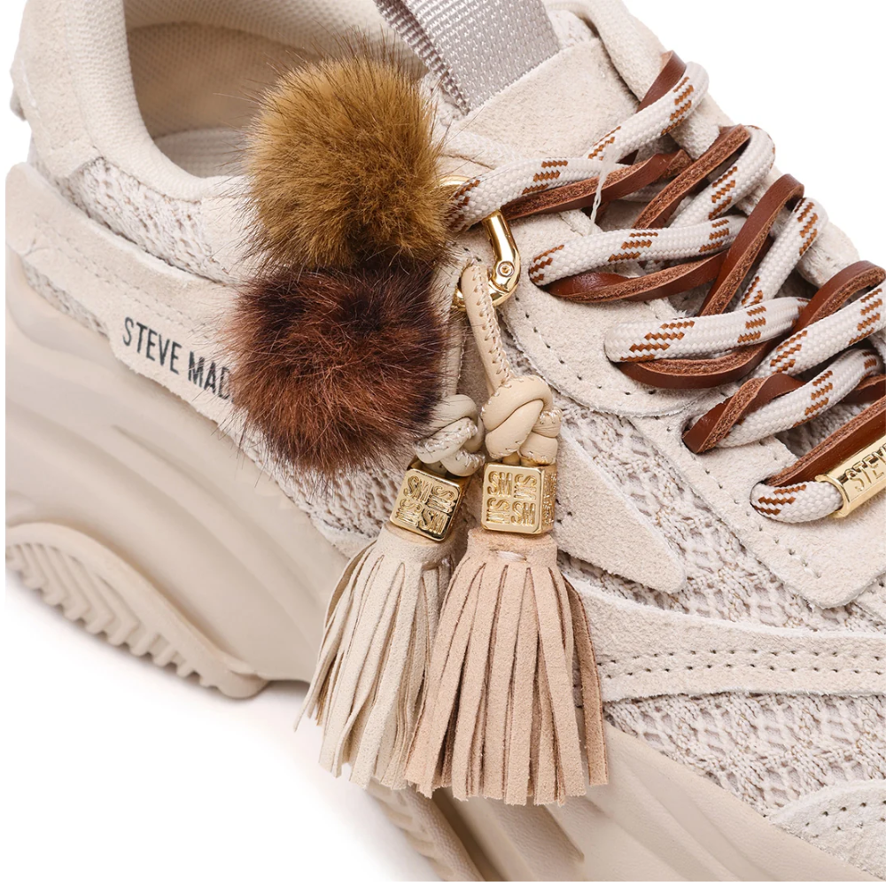 Steve Madden Possession-PPE Bone Suede Beige Dames Sneaker