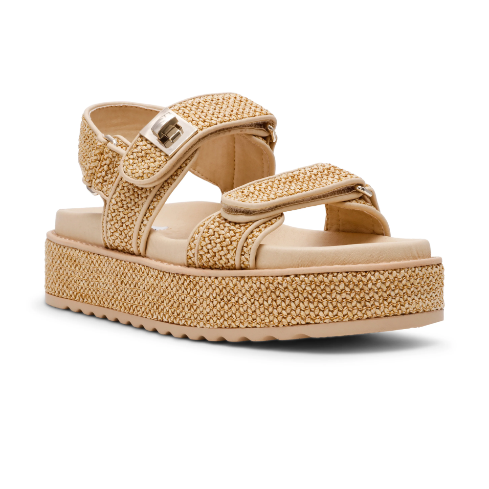 Steve Madden Bigmona Nat Raffia Beige Dames Sandalen