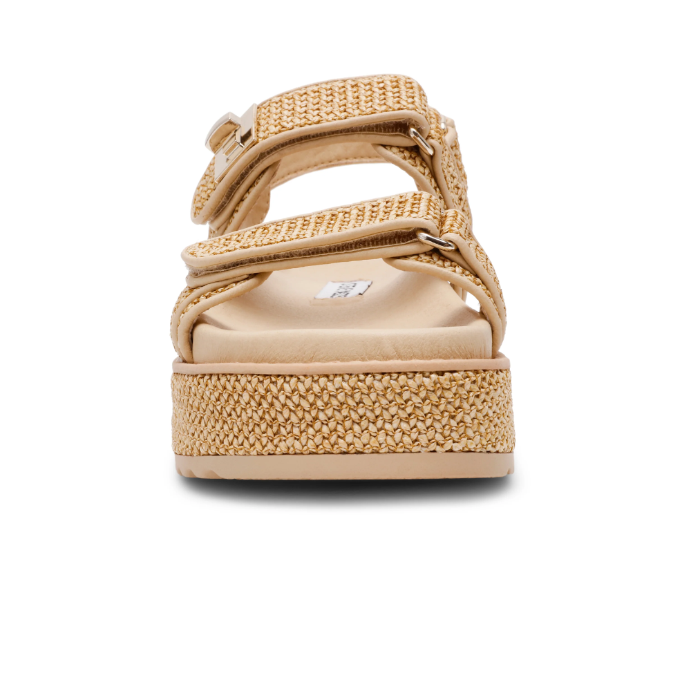 Steve Madden Bigmona Nat Raffia Beige Dames Sandalen