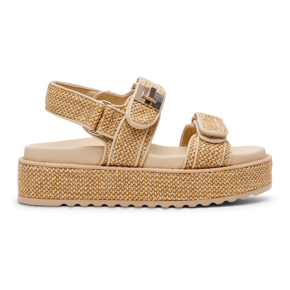 Steve Madden Bigmona Nat Raffia Beige Dames Sandalen