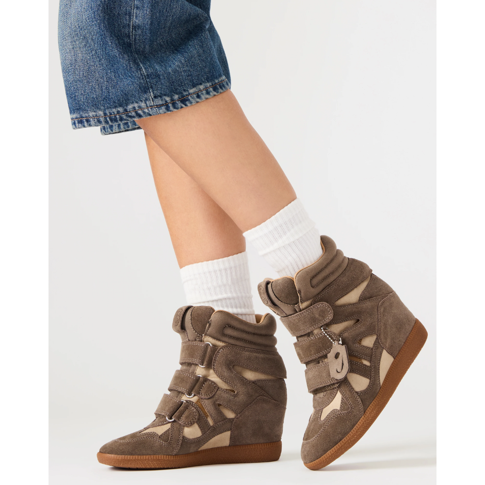 Steve Madden Mavis Taupe Suède Beige Dames Sneaker