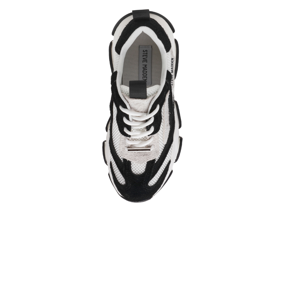 Steve Madden Possession-E Wit Zwart Dames Sneaker