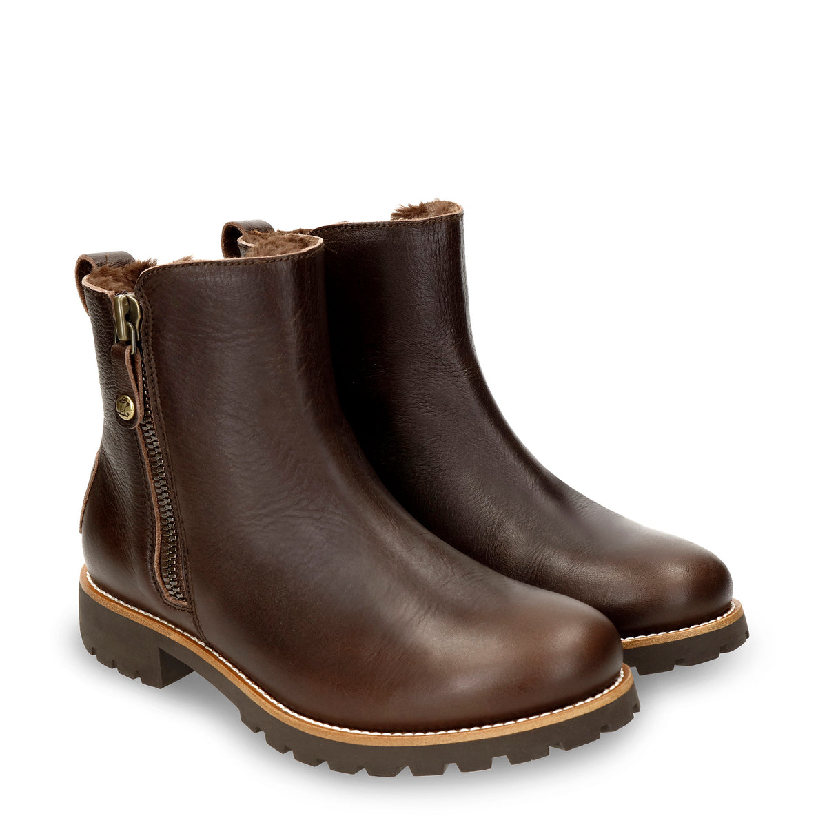 Panama Jack Fiore Trav B2 Maroon Brown Leren Dames Laars Gevoerd