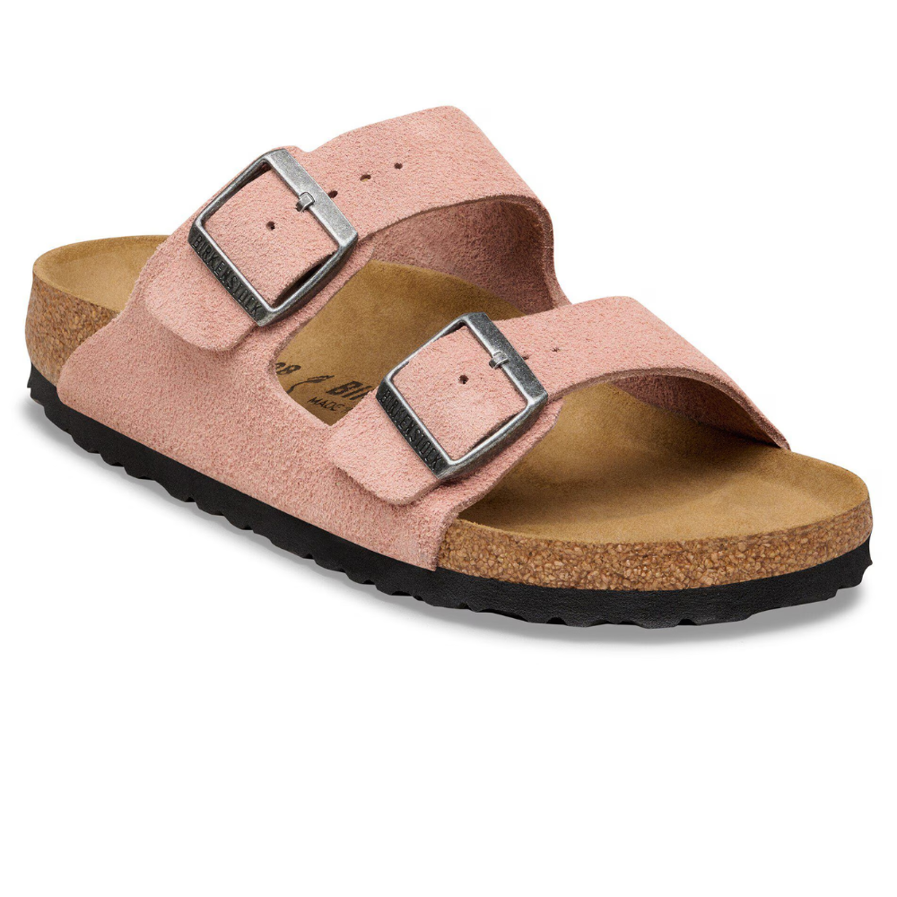 Birkenstock Arizona Suède Roze Smal Voetbed Dames Slipper