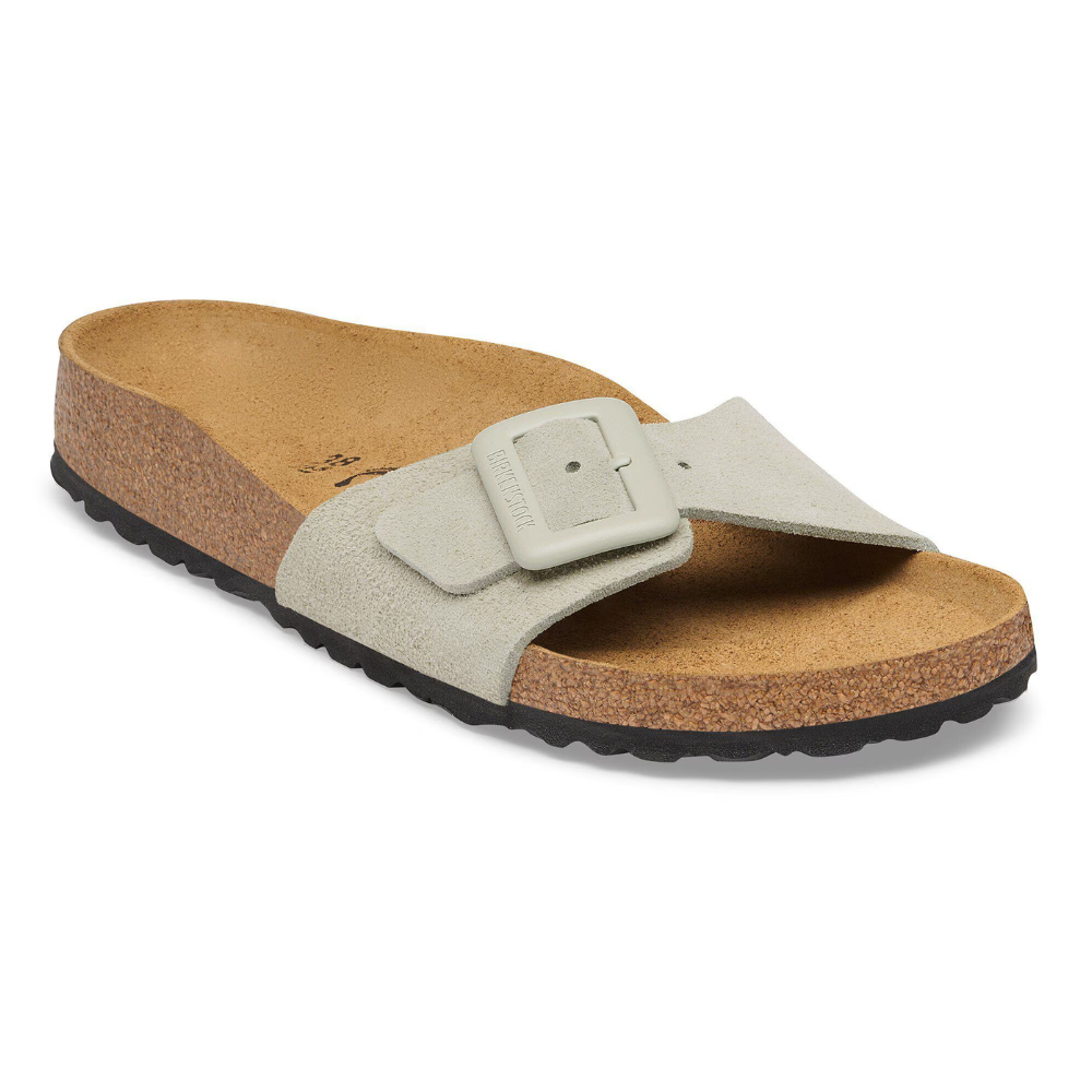 Birkenstock Madrid Cushion Buckle Suède Oyster Dames Slipper