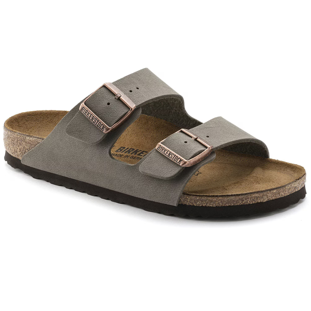 Birkenstock Arizona Birko-Flor Nubuck Stone Smal Voetbed Unisex Slipper