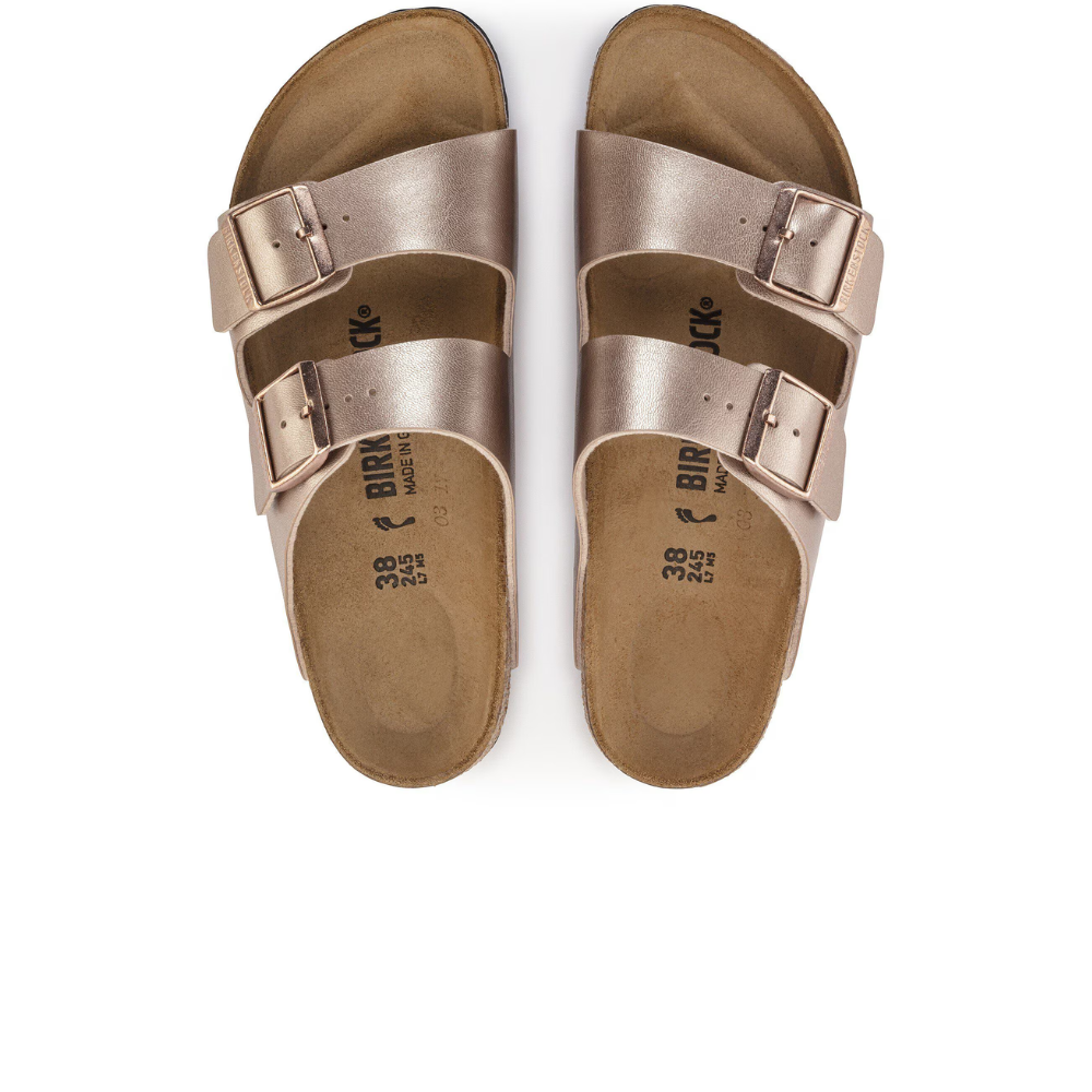 Birkenstock Arizona Birko-Flor Koper Smal Voetbed Dames Slipper
