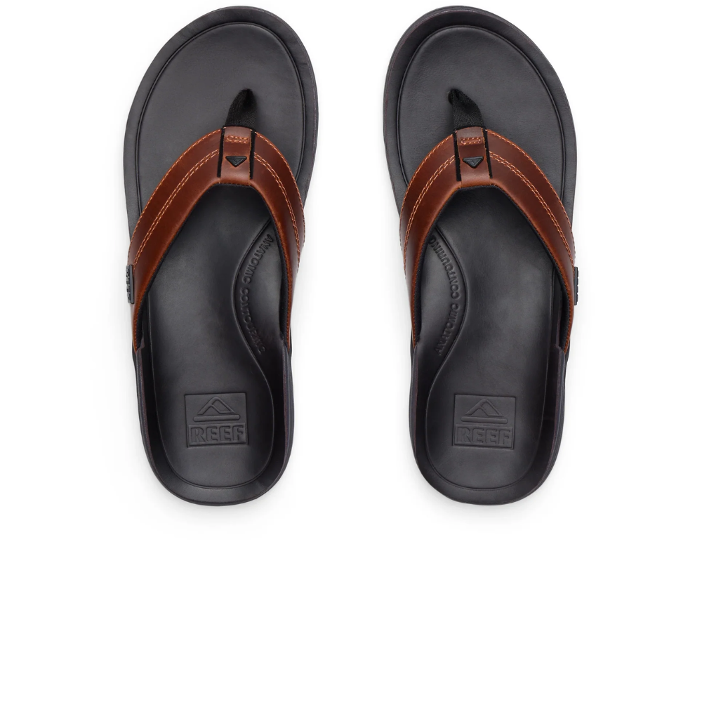 Reef Leather Bruin Zwart Heren Slipper