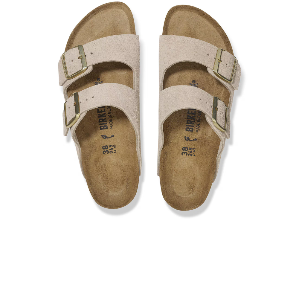 Birkenstock Arizona Suède Beige Smal Voetbed Unisex Slipper