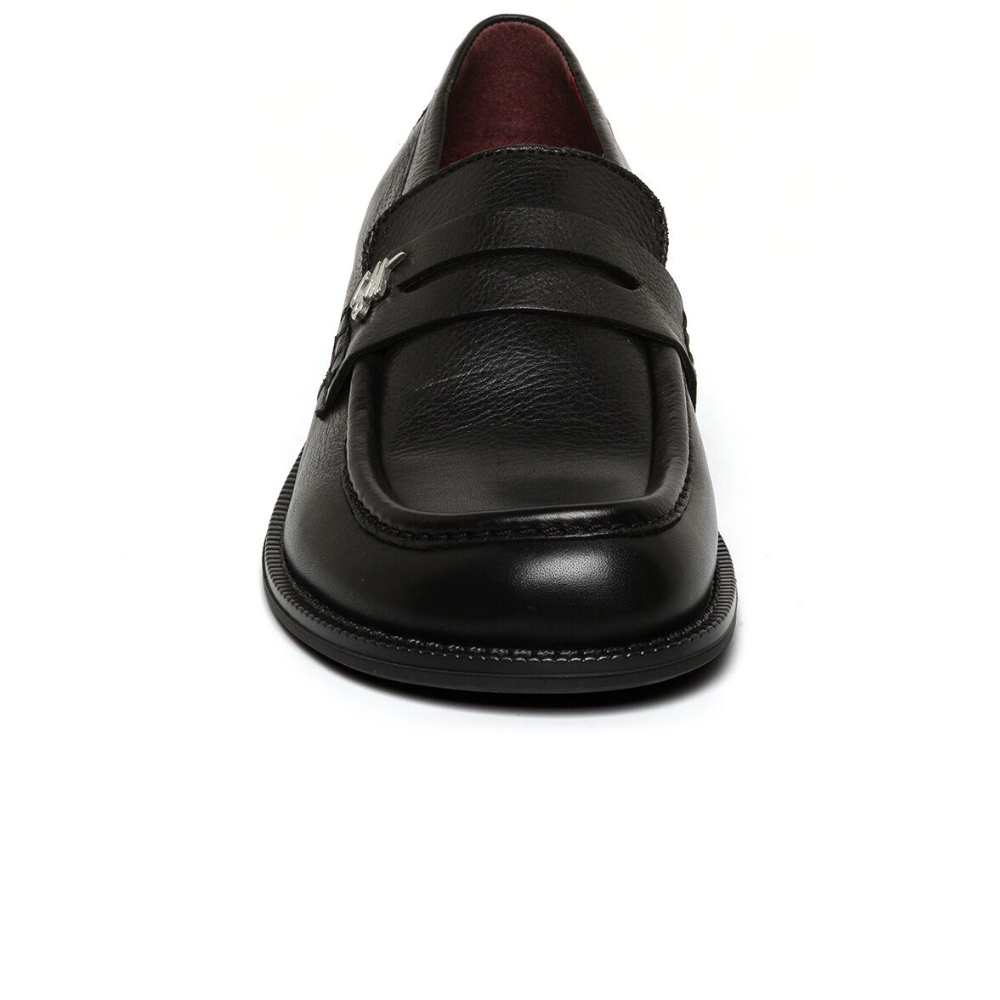 Steve Madden Iggy Black Leather Dames Loafer
