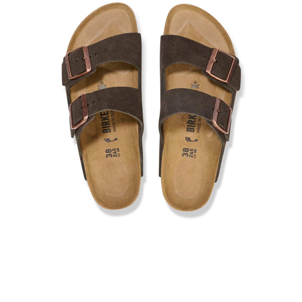 Birkenstock Arizona Suède Bruin Smal Voetbed Unisex Slipper