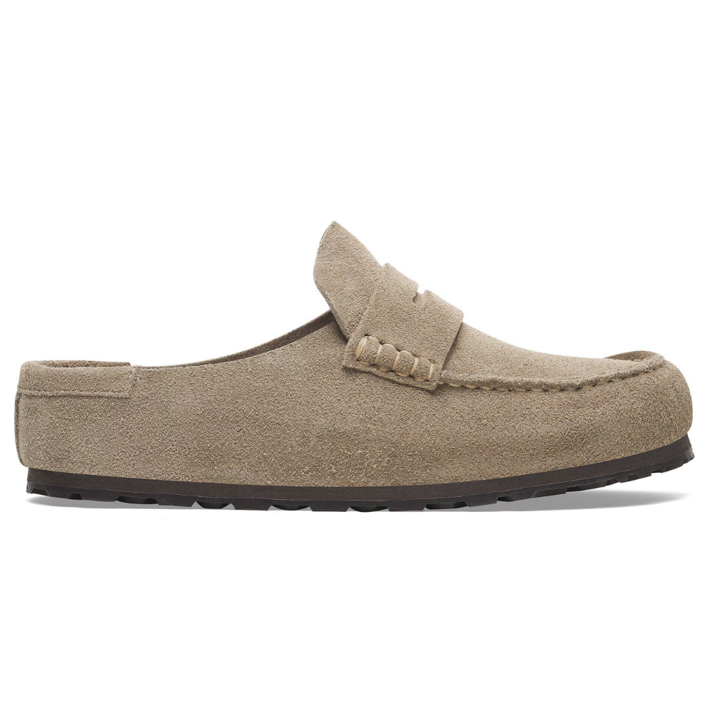Birkenstock Naples Wrapped Suède Taupe Unisex Schoen