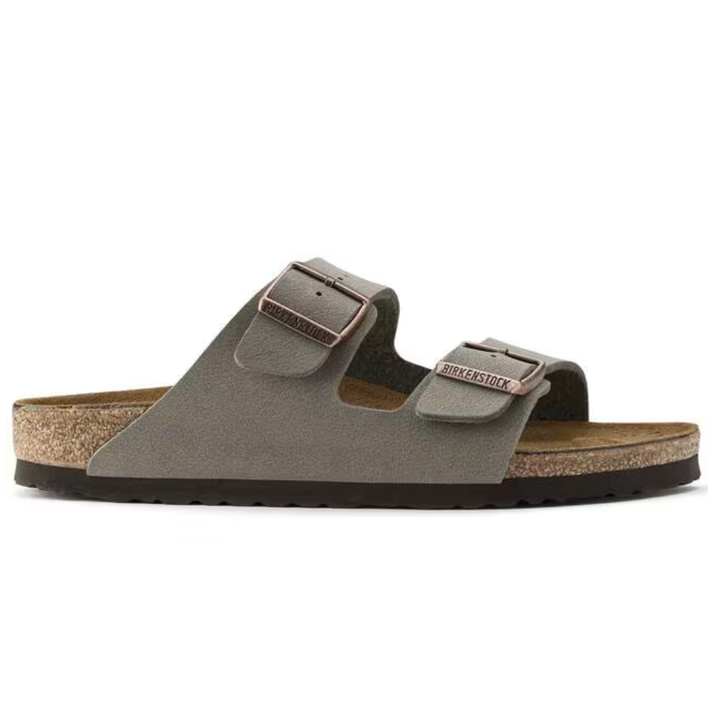 Birkenstock Arizona Birko-Flor Nubuck Stone Smal Voetbed Unisex Slipper