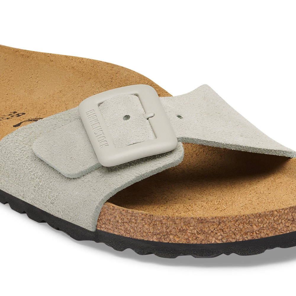 Birkenstock Madrid Cushion Buckle Suède Oyster Dames Slipper