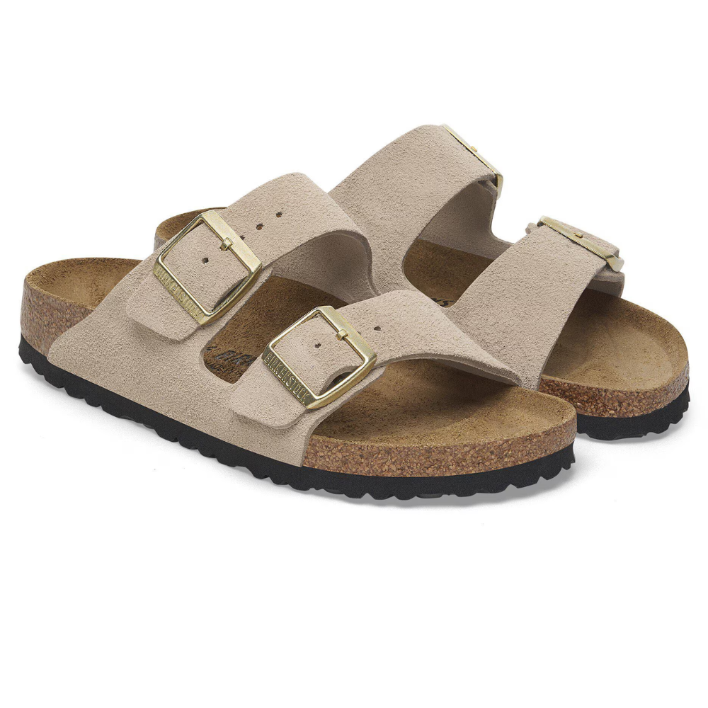 Birkenstock Arizona Suède Beige Smal Voetbed Unisex Slipper