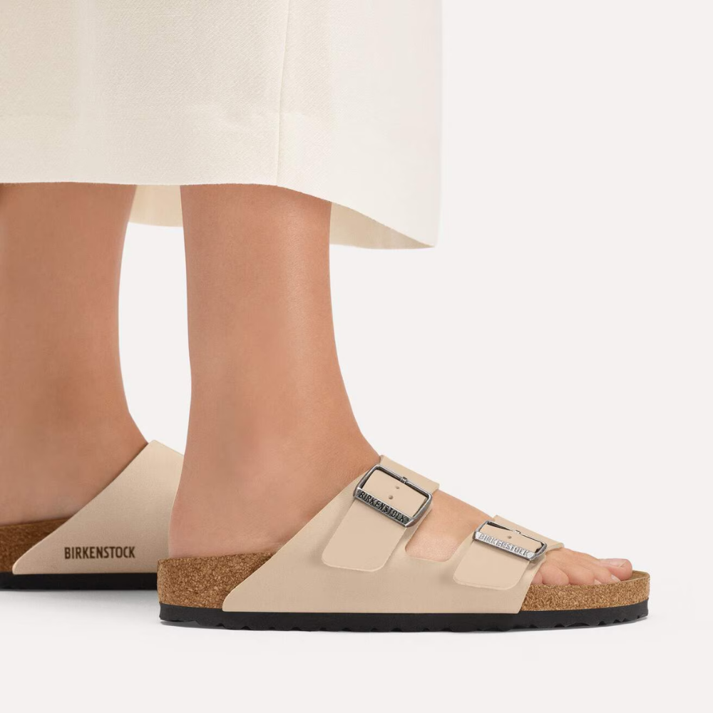 Birkenstock Arizona Birko-Flor Beige Smal Voetbed Unisex Slipper