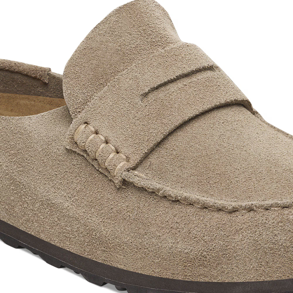 Birkenstock Naples Wrapped Suède Taupe Unisex Schoen