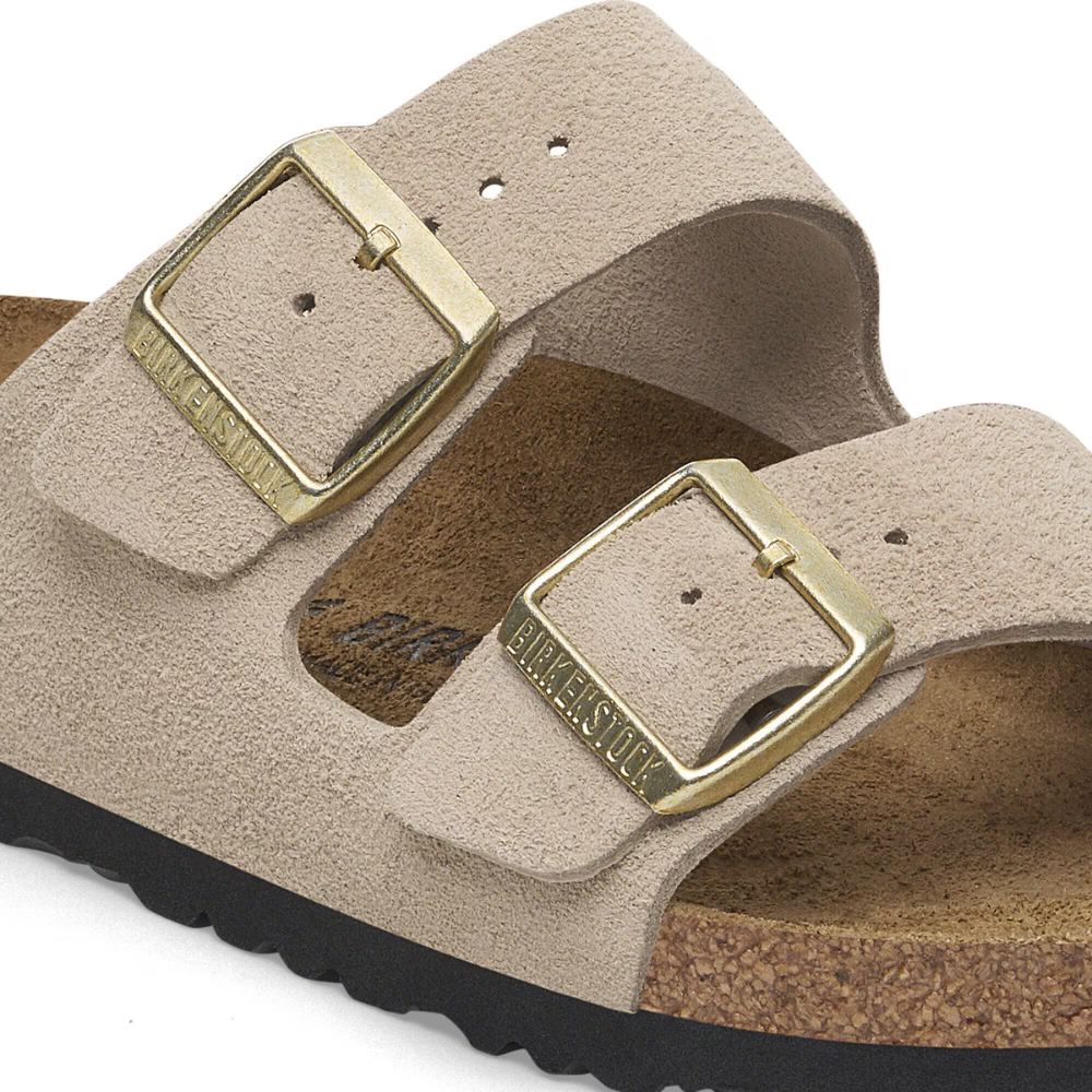 Birkenstock Arizona Suède Beige Smal Voetbed Unisex Slipper