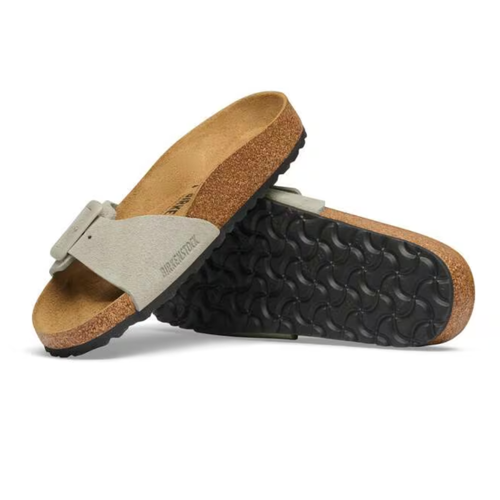 Birkenstock Madrid Cushion Buckle Suède Oyster Dames Slipper