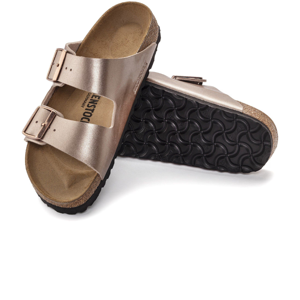 Birkenstock Arizona Birko-Flor Koper Smal Voetbed Dames Slipper