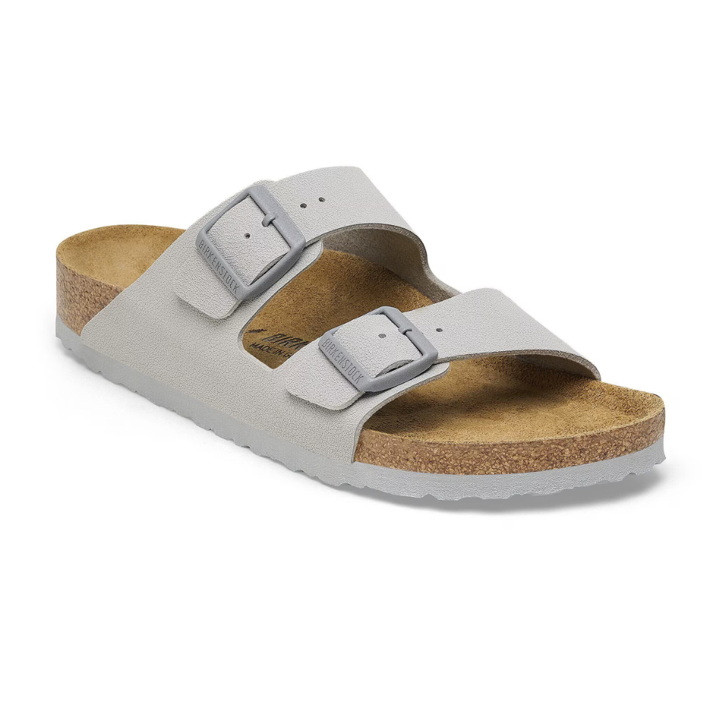 Birkenstock Arizona Birko-Flor Smal Voetbed Grijze Unisex Slipper