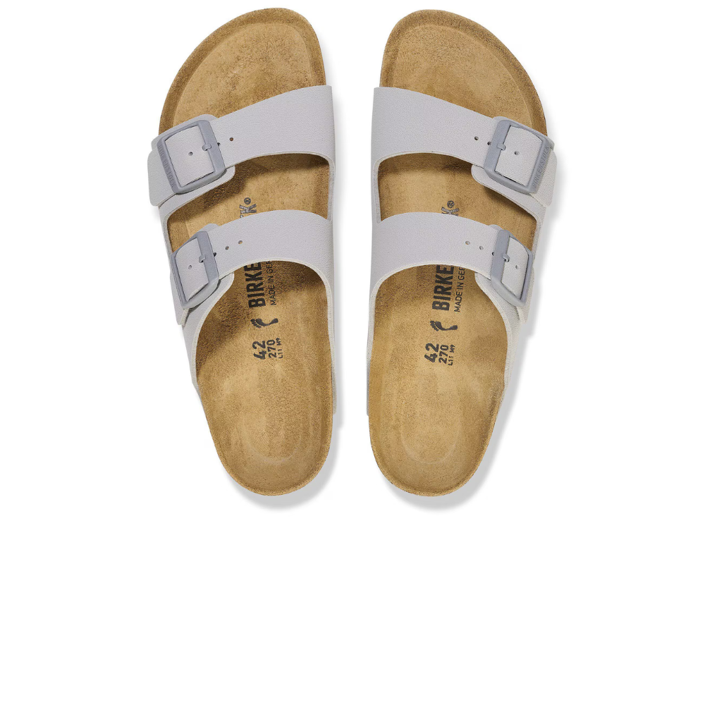 Birkenstock Arizona Birko-Flor Smal Voetbed Grijze Unisex Slipper