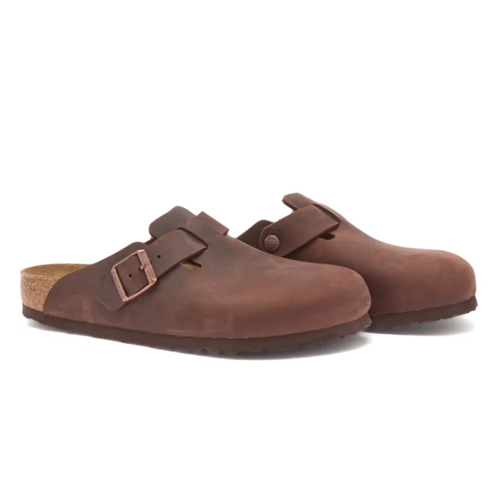 Birkenstock Boston NU Oiled Soft Footbed Smal Habana Bruin Unisex Instapper
