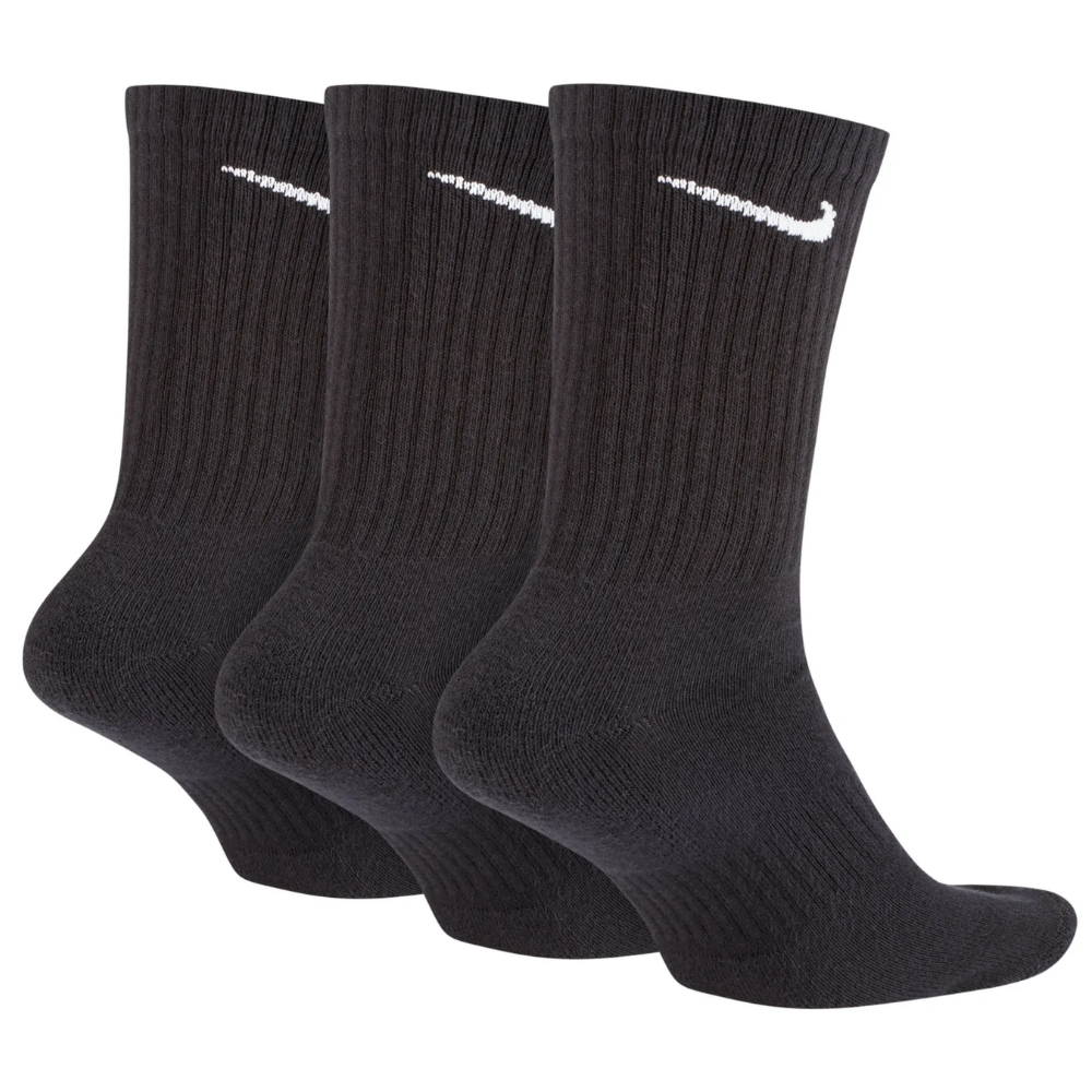Nike Cushioned Training Crew Sock 3-Pack Wit Zwart Unisex Sokken