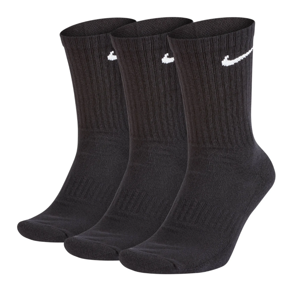 Nike Cushioned Training Crew Sock 3-Pack Wit Zwart Unisex Sokken