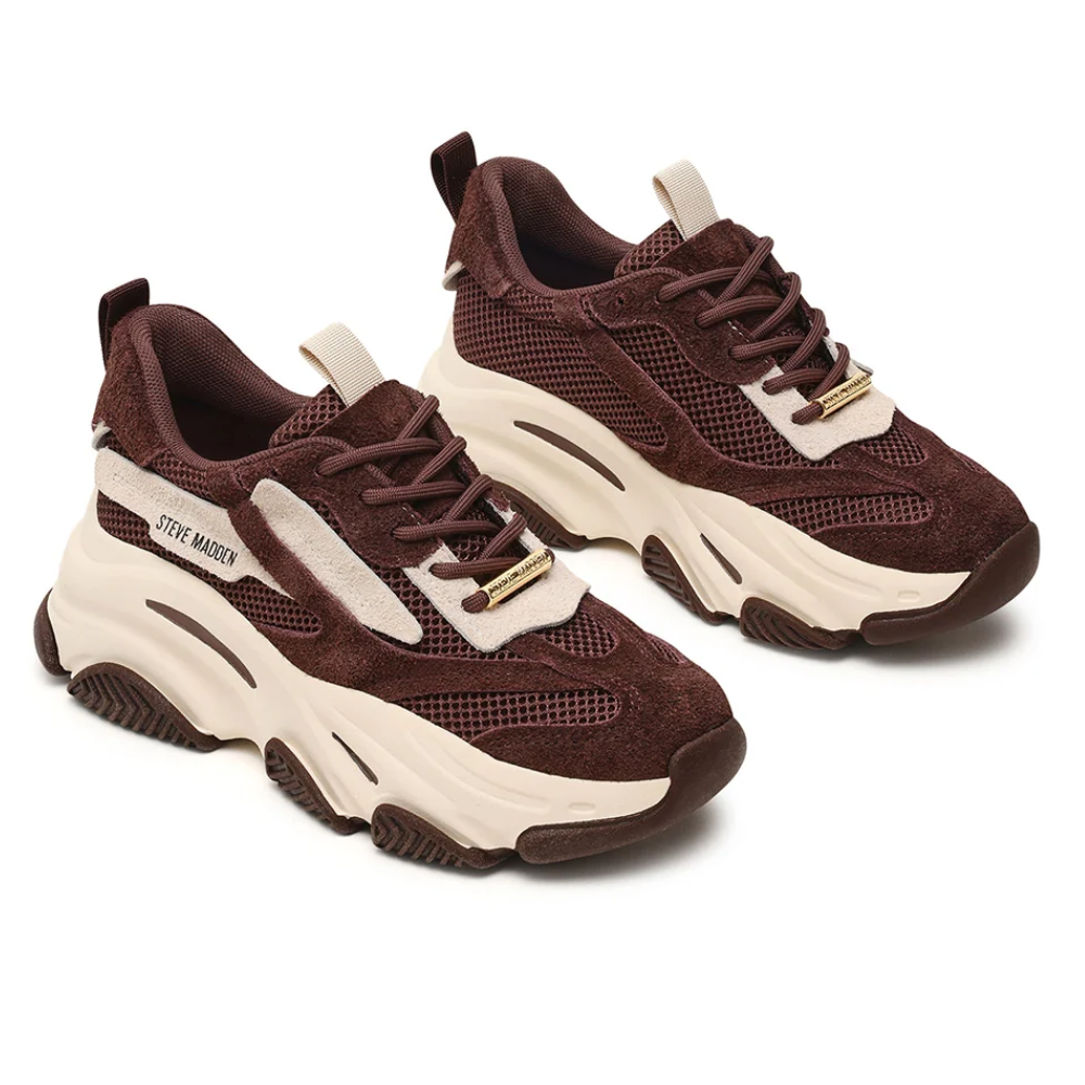 Steve Madden Possession-E Brown Off White Bruin Dames Sneaker