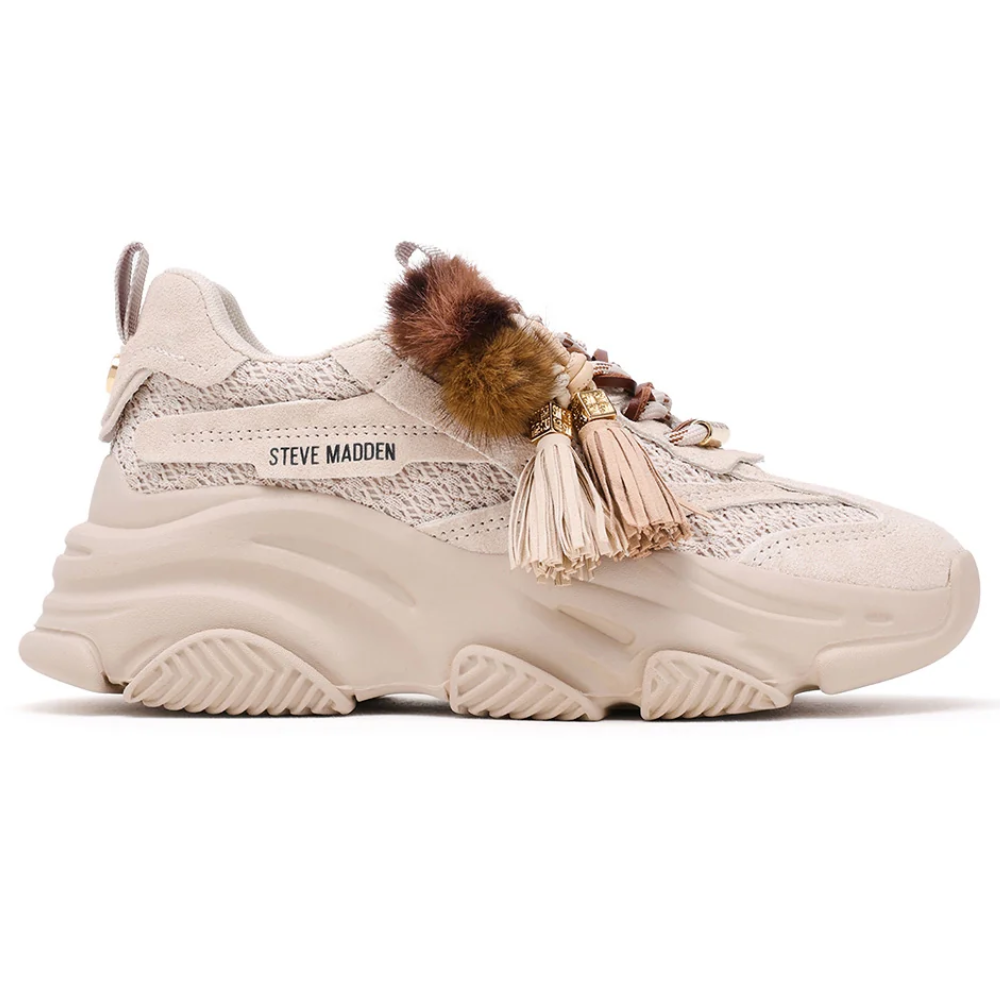 Steve Madden Possession-PPE Bone Suede Beige Dames Sneaker