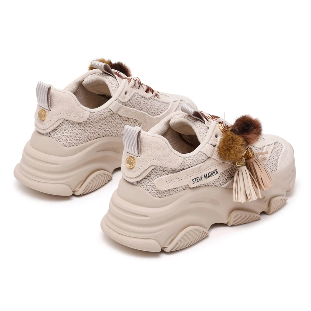 Steve Madden Possession-PPE Bone Suede Beige Dames Sneaker